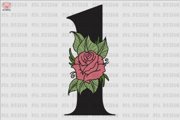 Flower Rose Font 1: Embroidery Design for Branded Merch