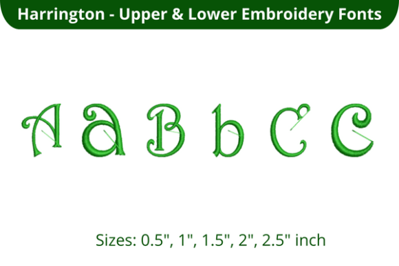 Harrington Font ABC for Embroidery Sellers